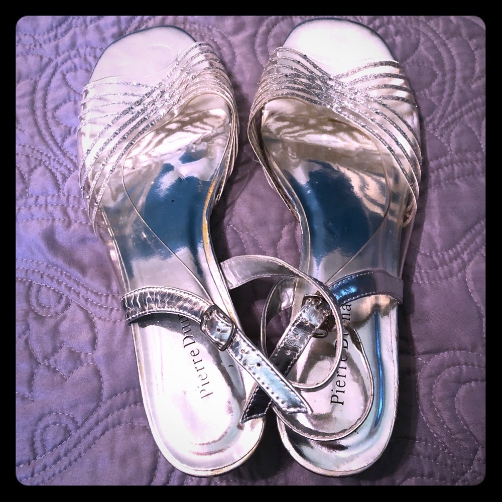 Pierre Duma Clear heels with sparkle detail